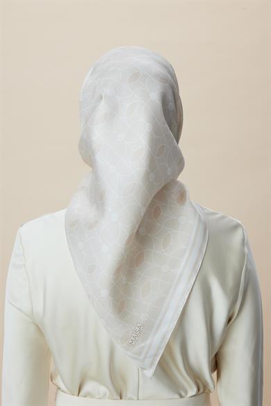 ZERRE TİVİL İPEK EŞARP 90*90 CM - BEJ