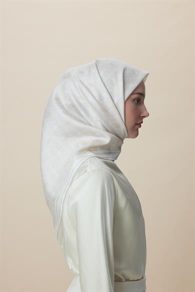 ZERRE TİVİL İPEK EŞARP 90*90 CM - BEJ