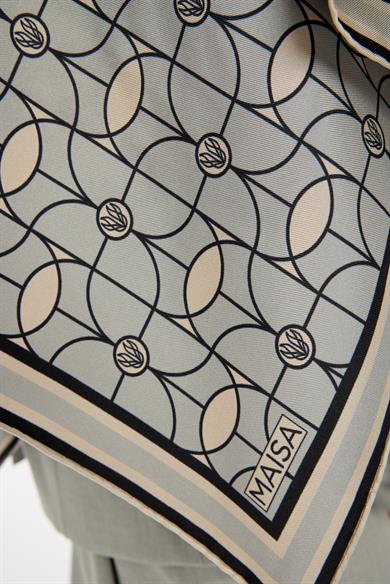 ZERRE TİVİL İPEK EŞARP 90*90 CM - GRİ