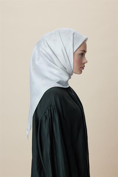 ZERRE TİVİL İPEK EŞARP 90*90 CM - İNCİ BEYAZI