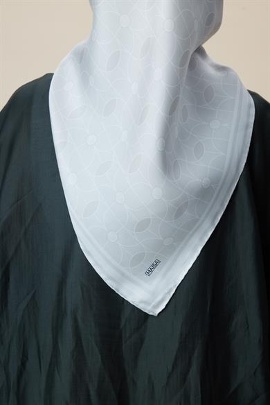 ZERRE TİVİL İPEK EŞARP 90*90 CM - İNCİ BEYAZI