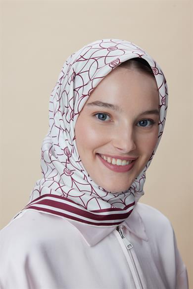 ZERRE TİVİL İPEK EŞARP 90*90 CM - K. FUŞYA