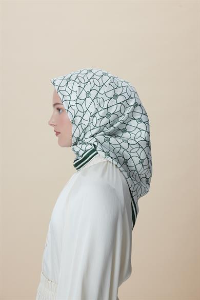 ZERRE TİVİL İPEK EŞARP 90*90 CM - K. YEŞİL