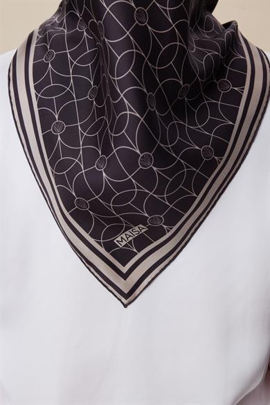 ZERRE TİVİL İPEK EŞARP 90*90 CM - KAHVERENGİ