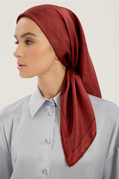 ZERRE TİVİL İPEK EŞARP 90*90 CM - KIRMIZI