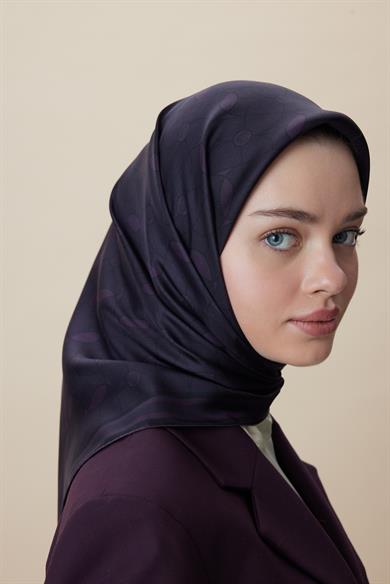 ZERRE TİVİL İPEK EŞARP 90*90 CM - MÜRDÜM