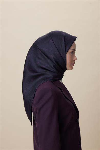 ZERRE TİVİL İPEK EŞARP 90*90 CM - MÜRDÜM