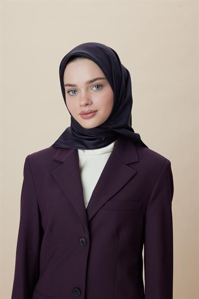 ZERRE TİVİL İPEK EŞARP 90*90 CM - MÜRDÜM