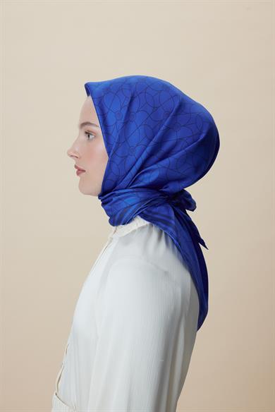 ZERRE TİVİL İPEK EŞARP 90*90 CM - SAKS