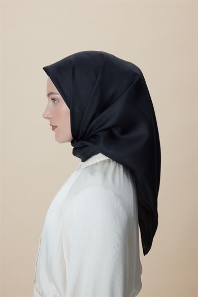 ZERRE TİVİL İPEK EŞARP 90*90 CM - SİYAH