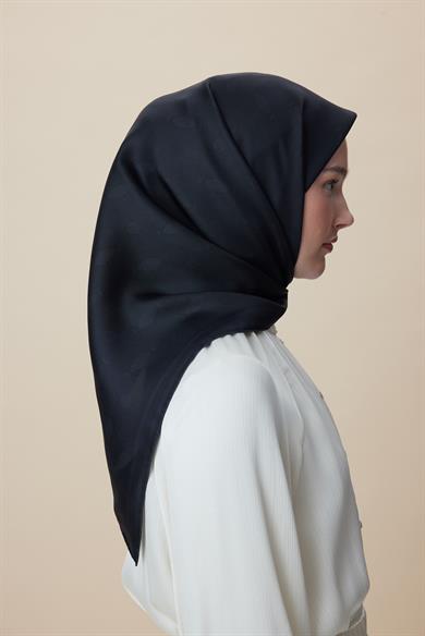 ZERRE TİVİL İPEK EŞARP 90*90 CM - SİYAH