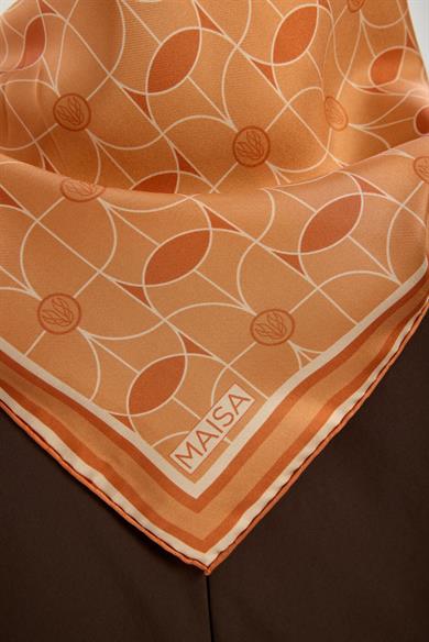 ZERRE TİVİL İPEK EŞARP 90*90 CM - TURUNCU