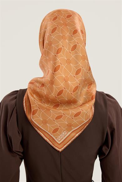 ZERRE TİVİL İPEK EŞARP 90*90 CM - TURUNCU