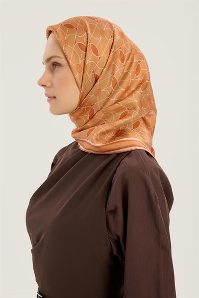 ZERRE TİVİL İPEK EŞARP 90*90 CM - TURUNCU