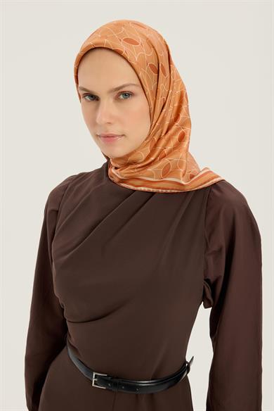 ZERRE TİVİL İPEK EŞARP 90*90 CM - TURUNCU
