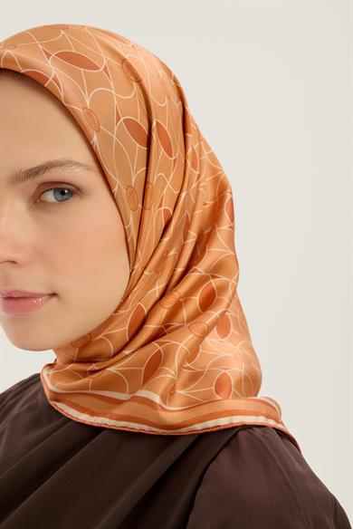 ZERRE TİVİL İPEK EŞARP 90*90 CM - TURUNCU