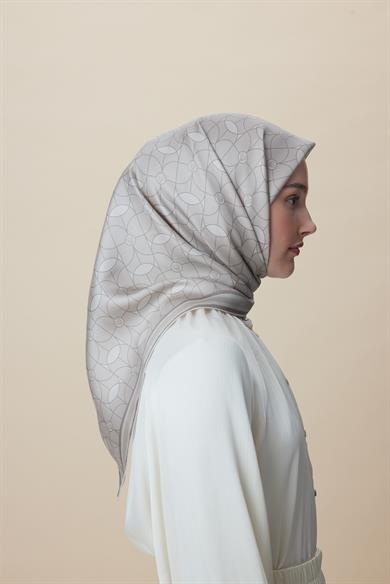 ZERRE TİVİL İPEK EŞARP 90*90 CM - VİZON