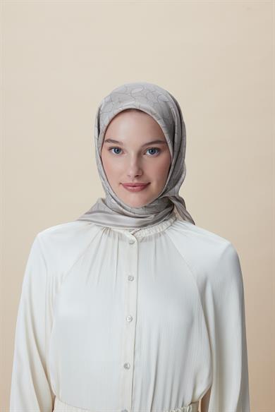 ZERRE TİVİL İPEK EŞARP 90*90 CM - VİZON