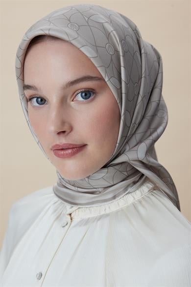 ZERRE TİVİL İPEK EŞARP 90*90 CM - VİZON