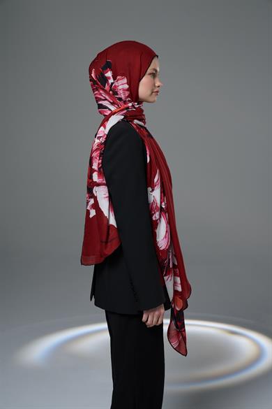 ZİA MODAL İPEK ŞAL 70*190 - KIRMIZI
