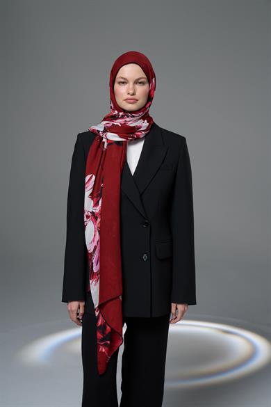 ZİA MODAL İPEK ŞAL 70*190 - KIRMIZI
