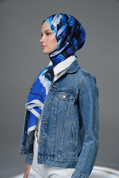 ZİA MODAL İPEK ŞAL 70*190 - SAKS