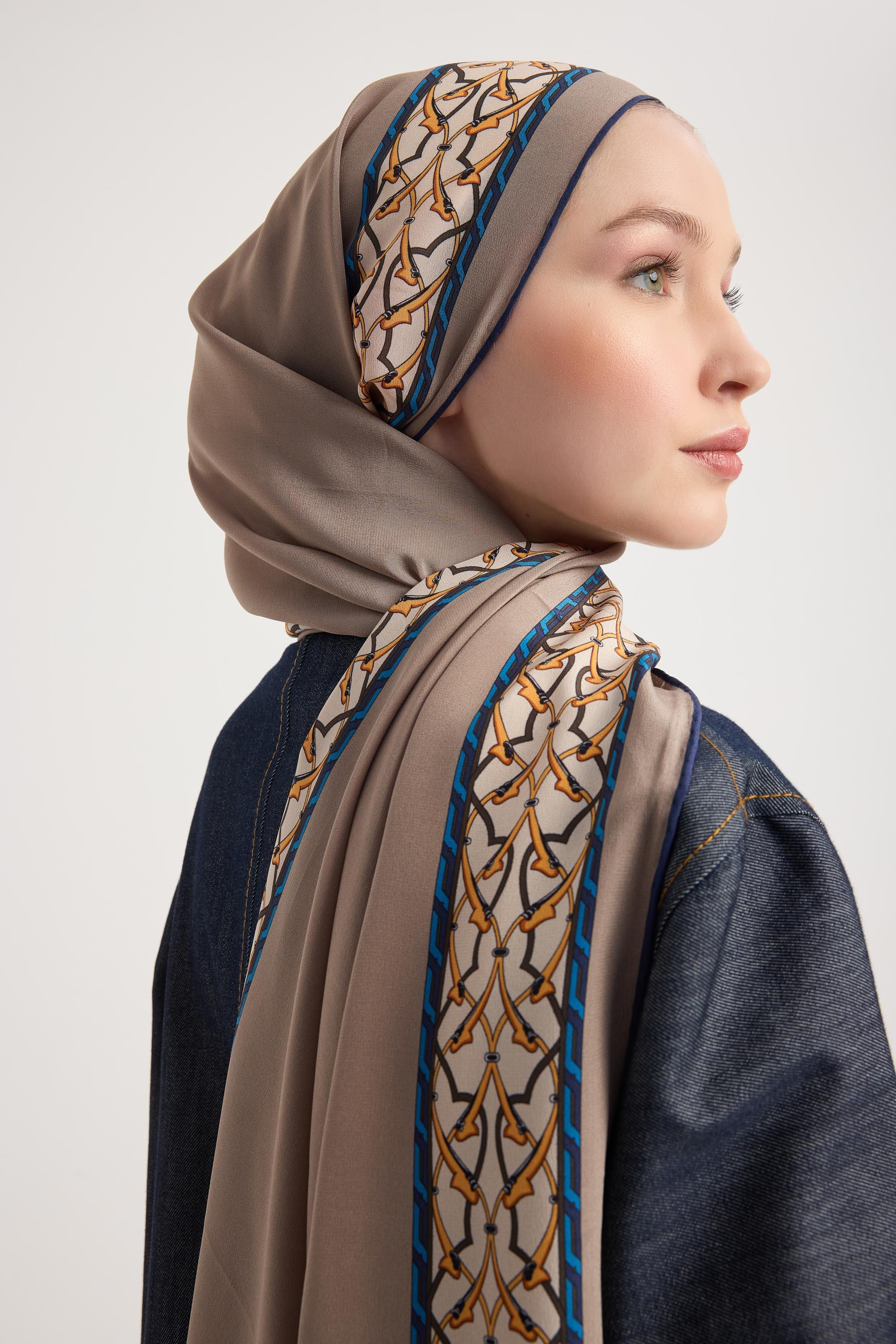 AHENK KREP İPEK ŞAL 70*190 CM - VİZON