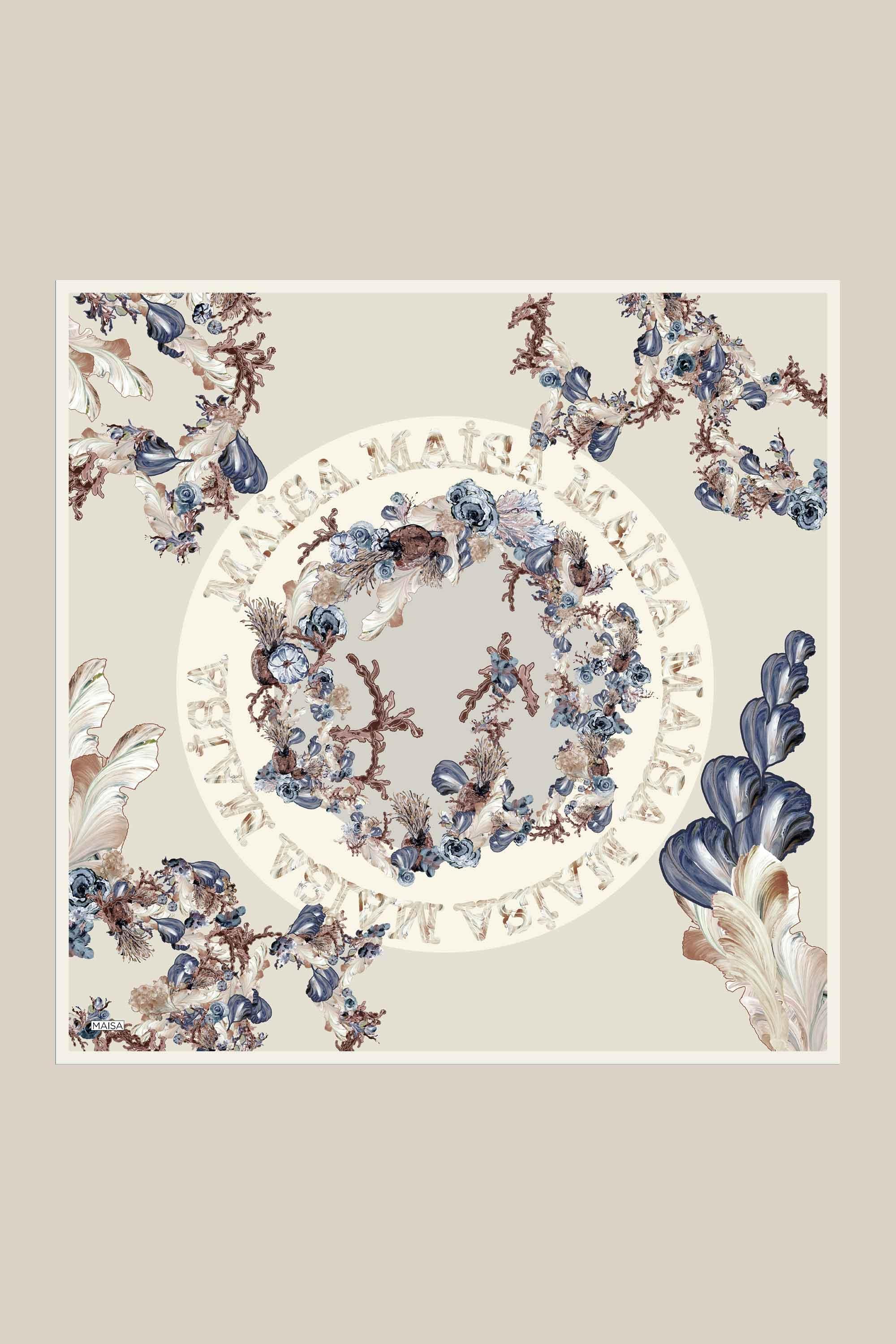 AHU TİVİL İPEK EŞARP 90*90 CM - BEJ