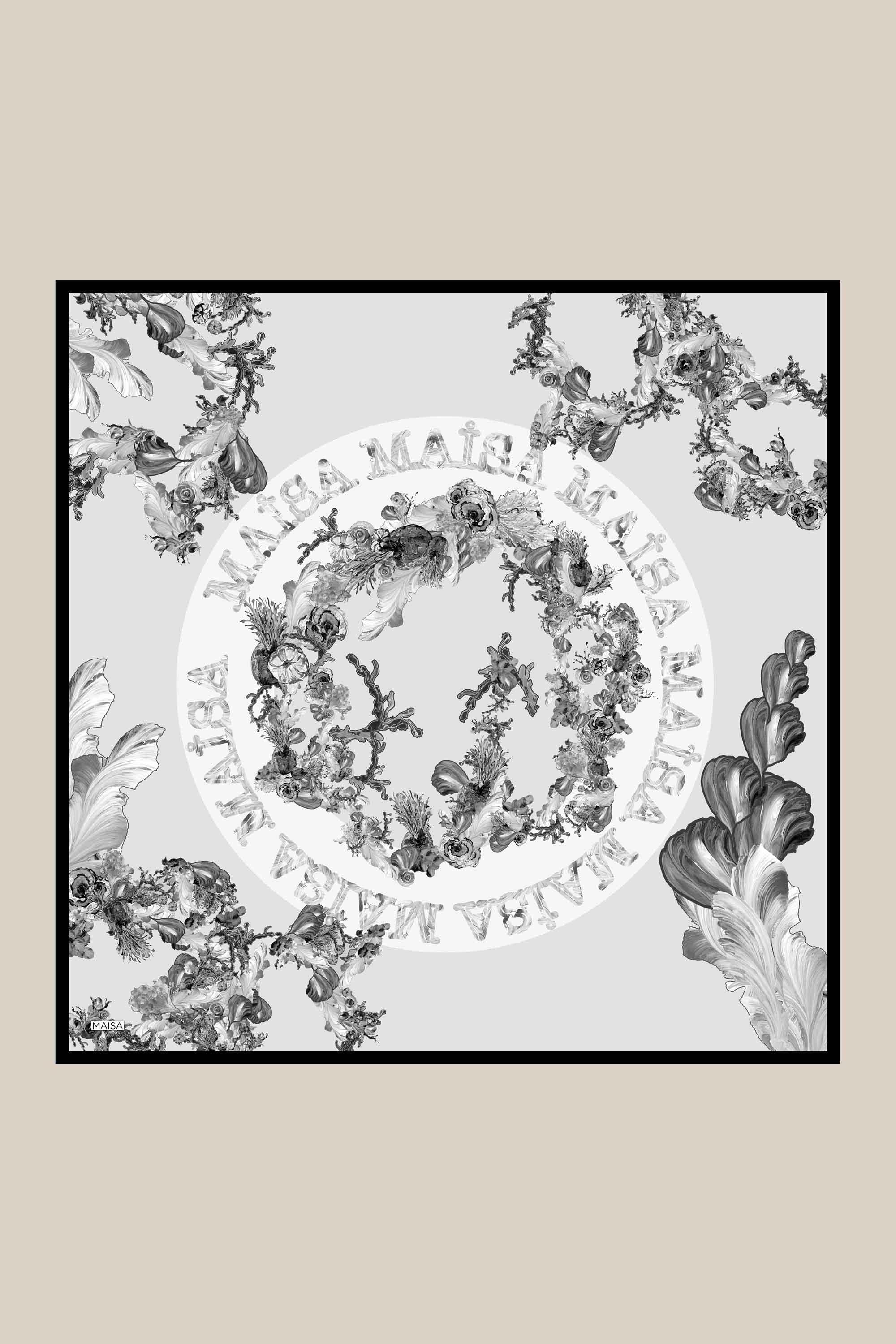 AHU TİVİL İPEK EŞARP 90*90 CM - GRİ