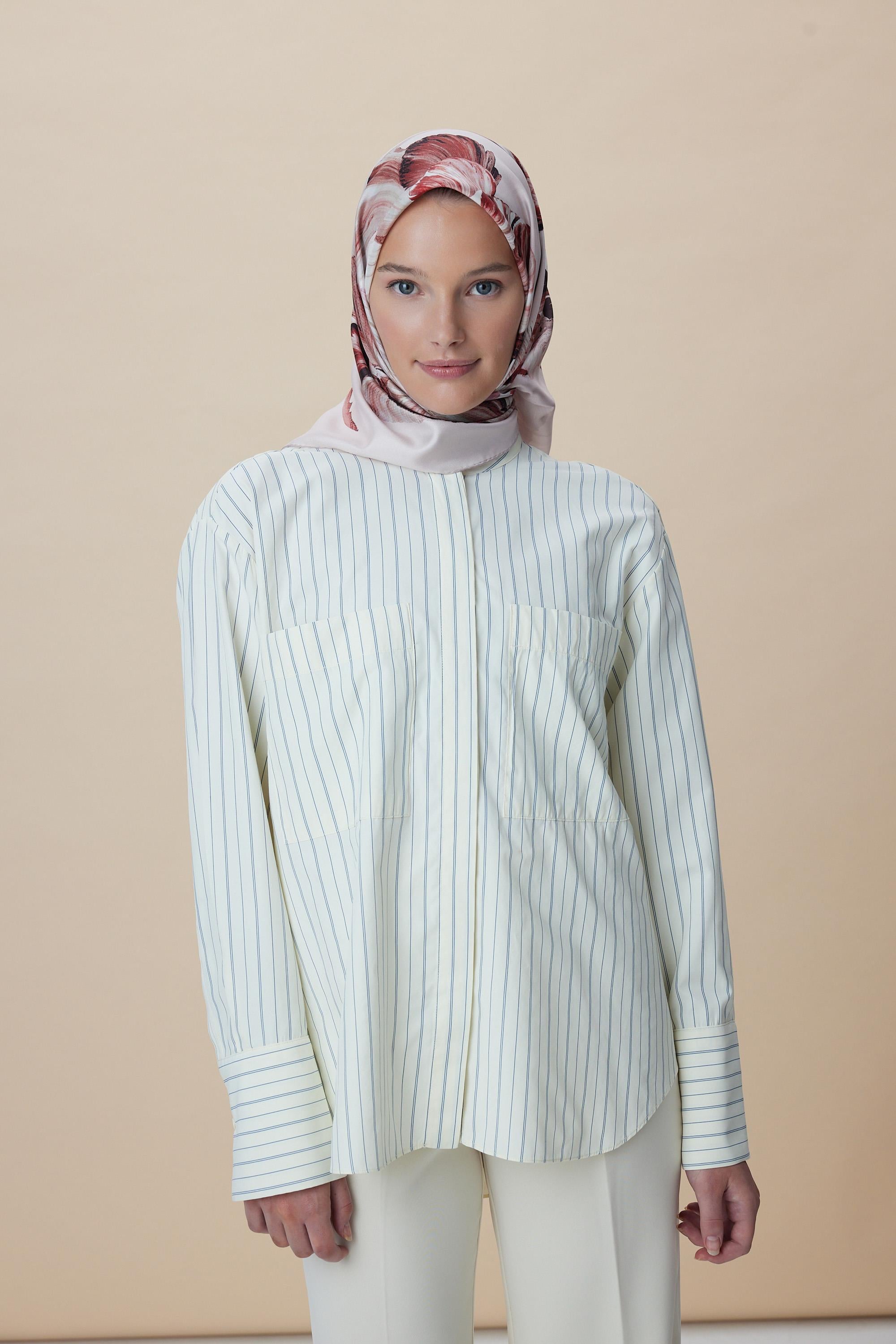 AKVA TİVİL İPEK EŞARP 90*90 CM - PUDRA PEMBE