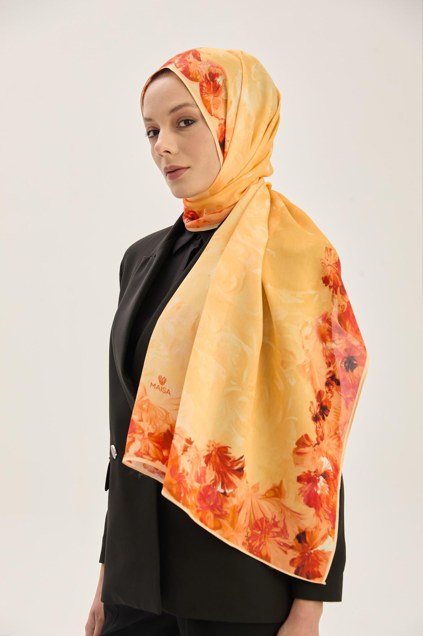 ARUS FLOŞ VİSKON 70*190CM ŞAL - TURUNCU 