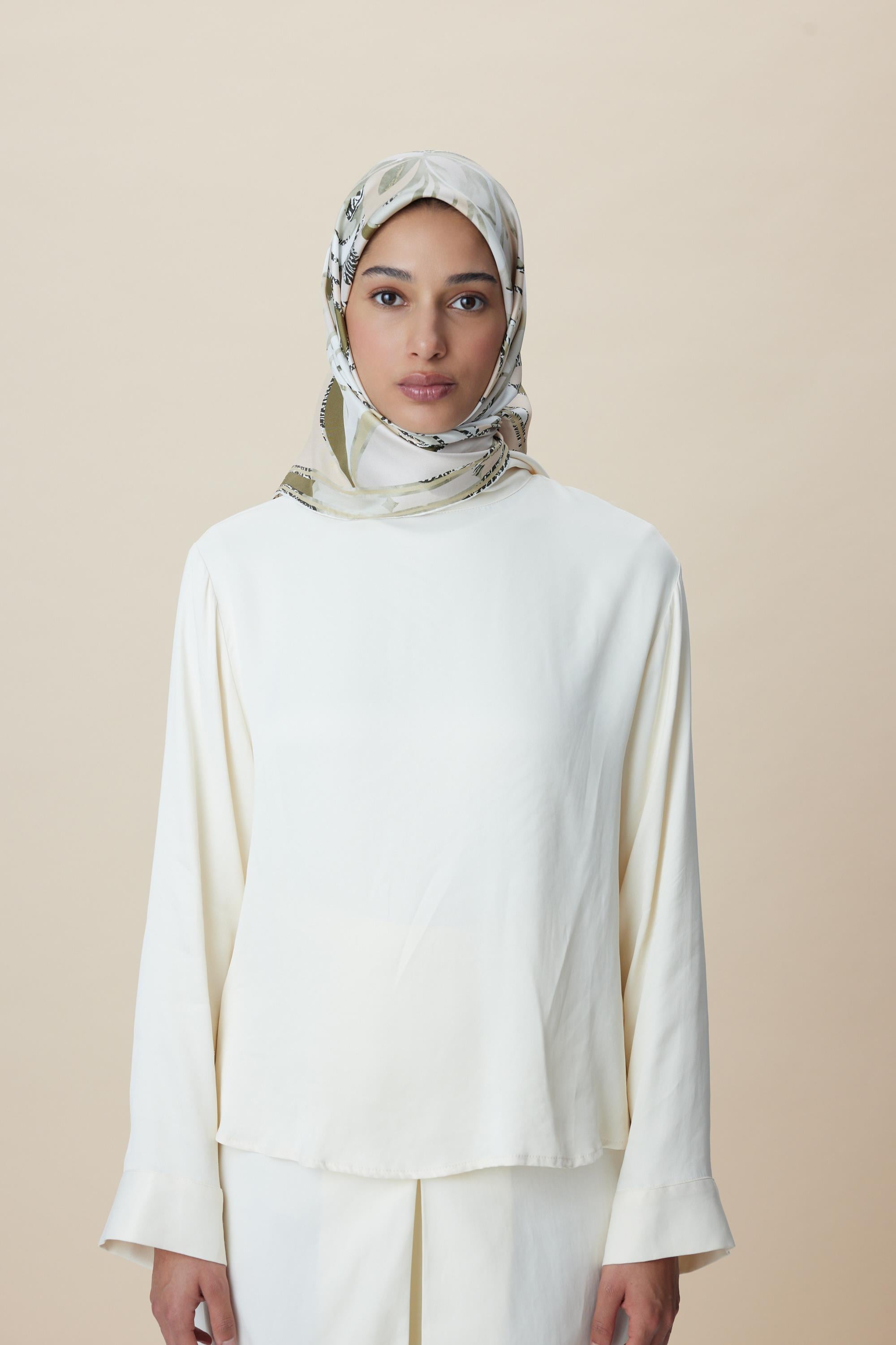 ATOL TİVİL İPEK EŞARP 90*90 CM - HAKİ