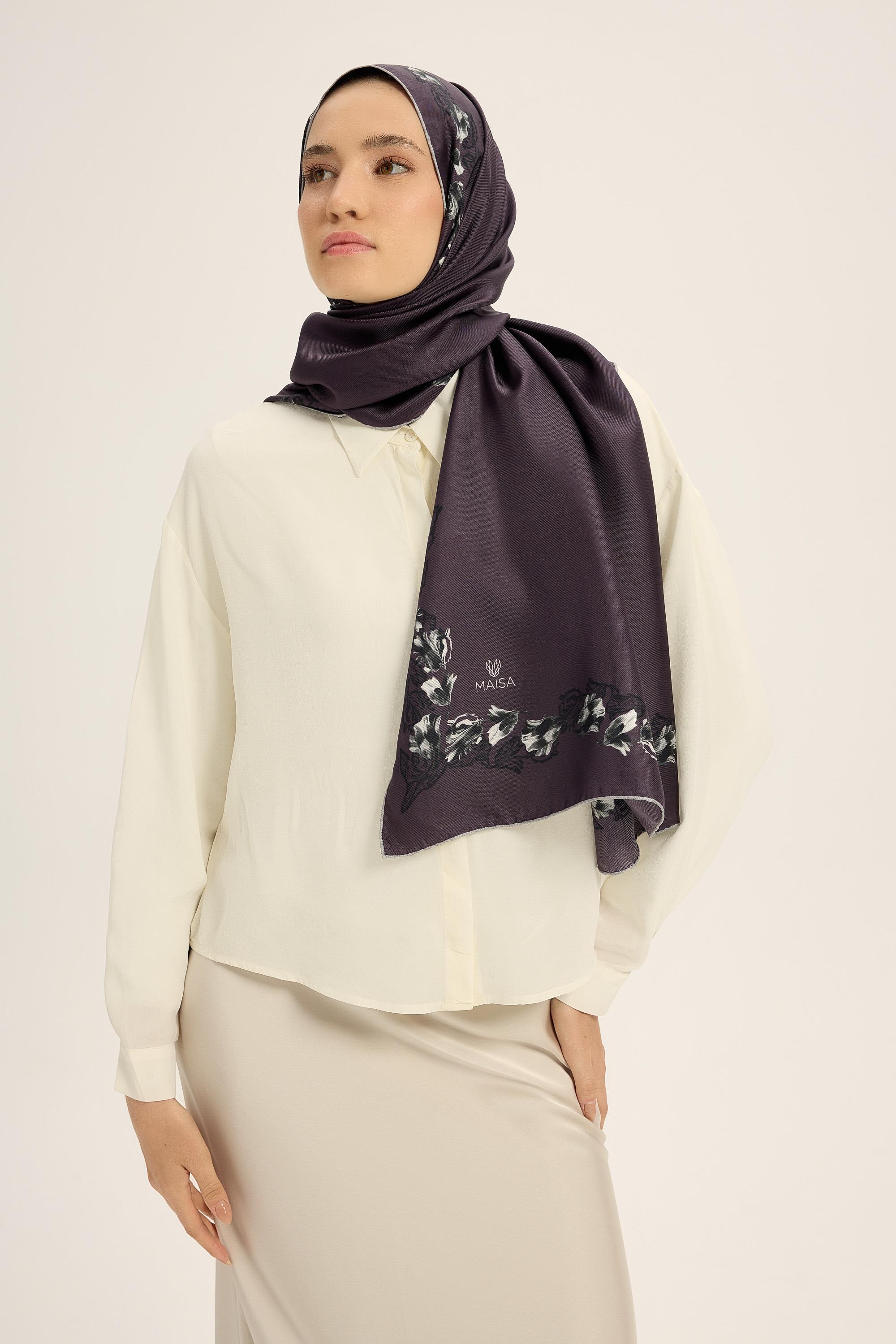 BADE MULBERRY İPEK ŞAL 70*190 CM - MÜRDÜM