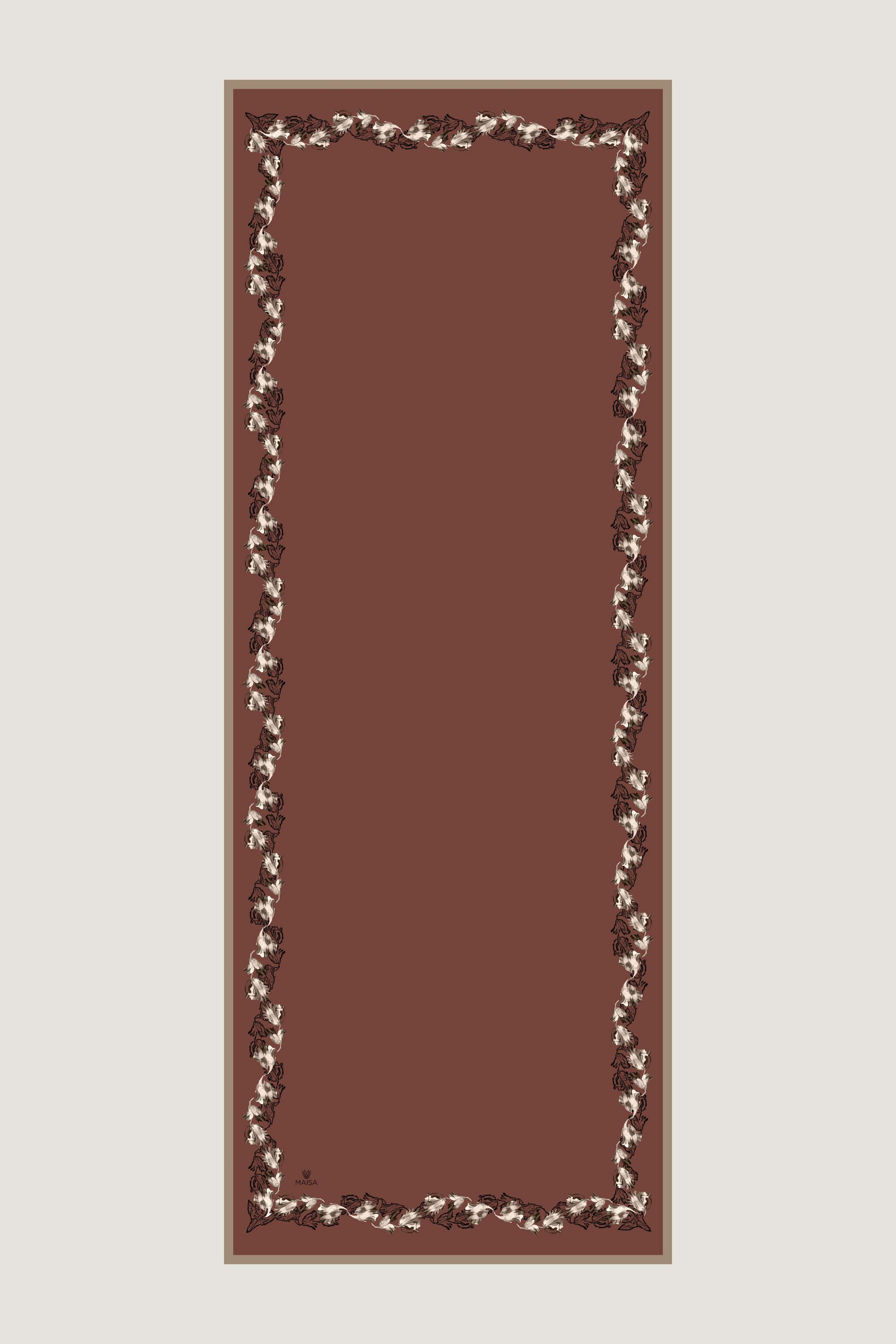 BADE MULBERRY İPEK ŞAL 70*190 CM - TABA