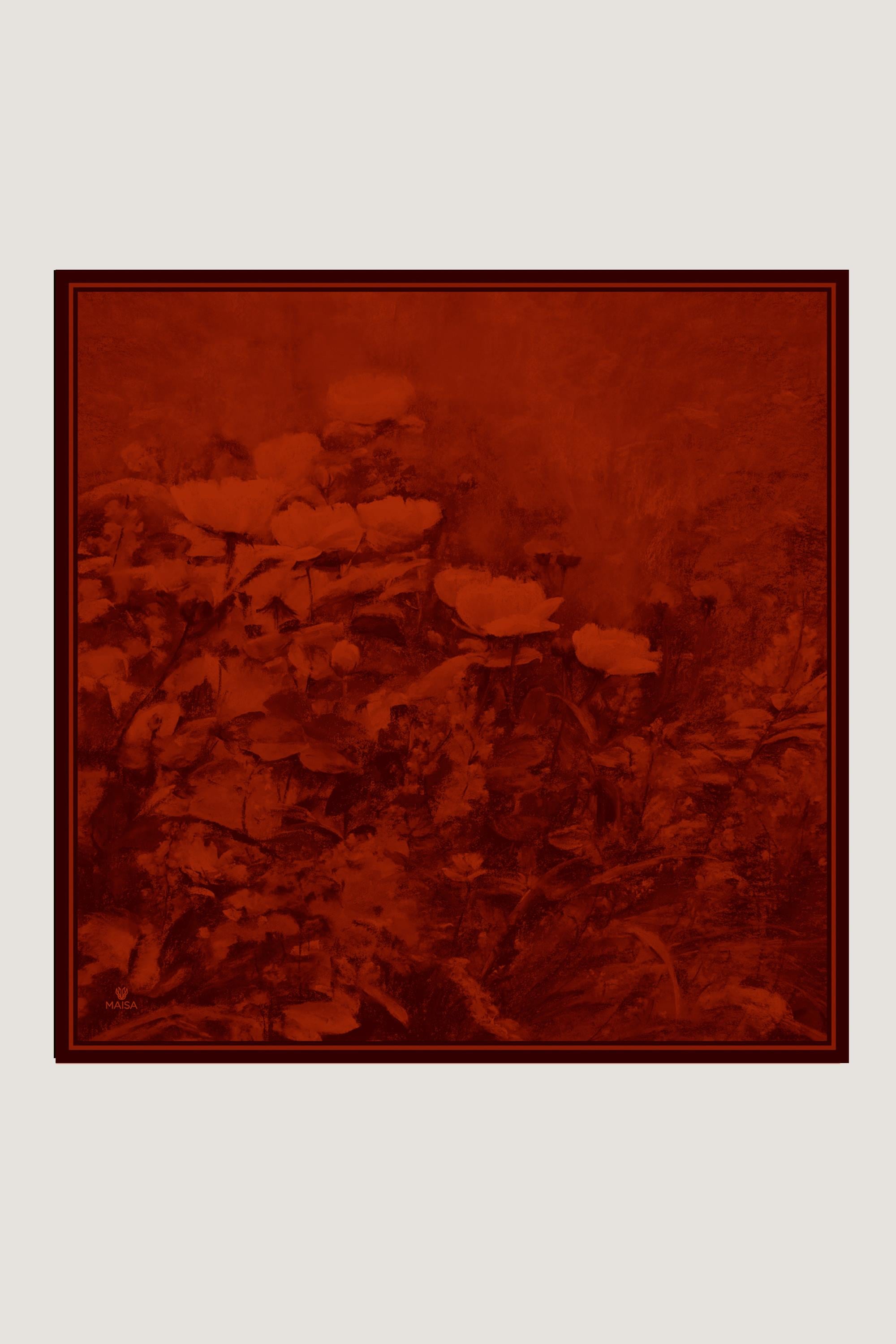 BENNE TİVİL İPEK EŞARP 90*90 CM - TABA