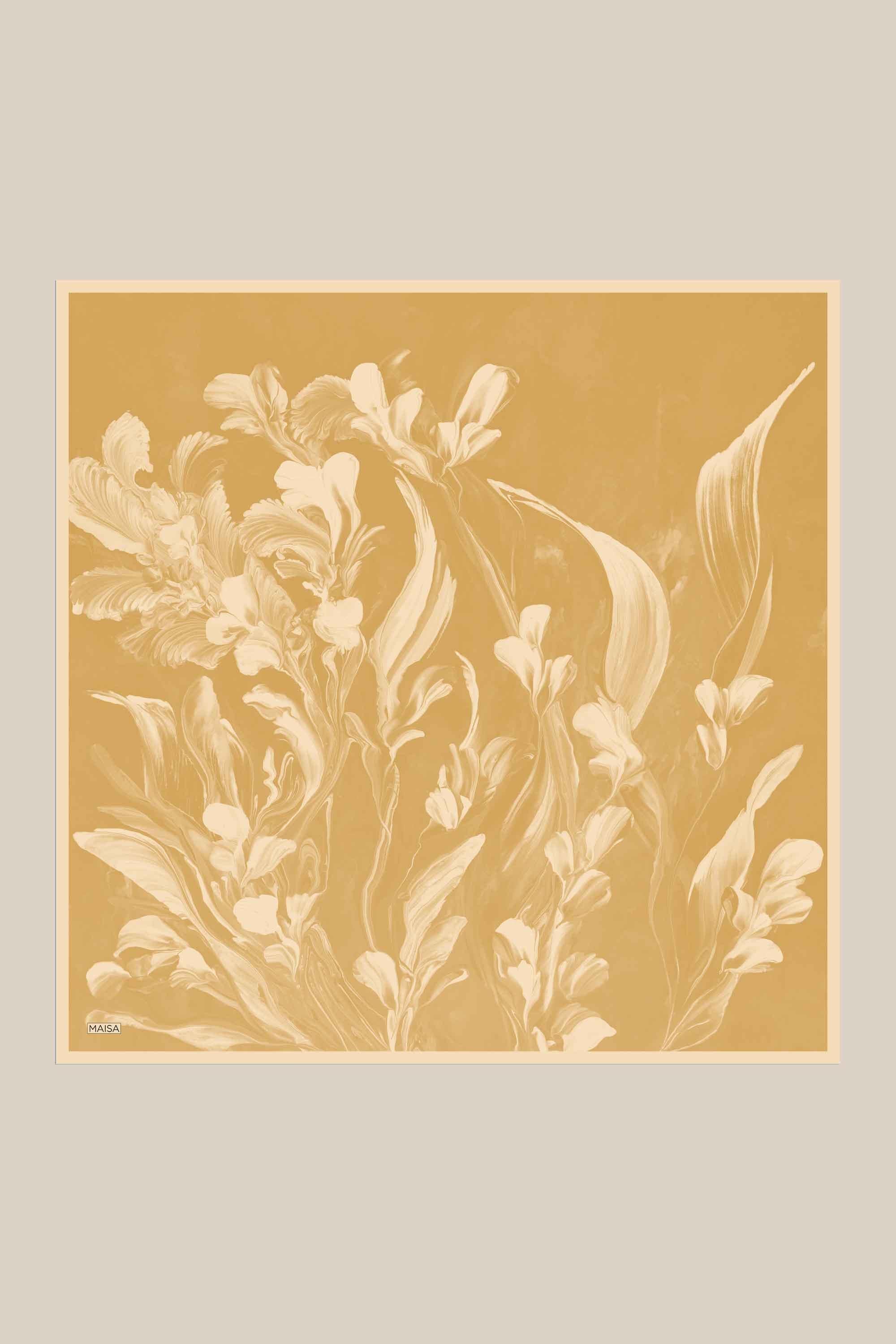 BUĞU MULBERRY İPEK EŞARP 90*90 CM - GOLD