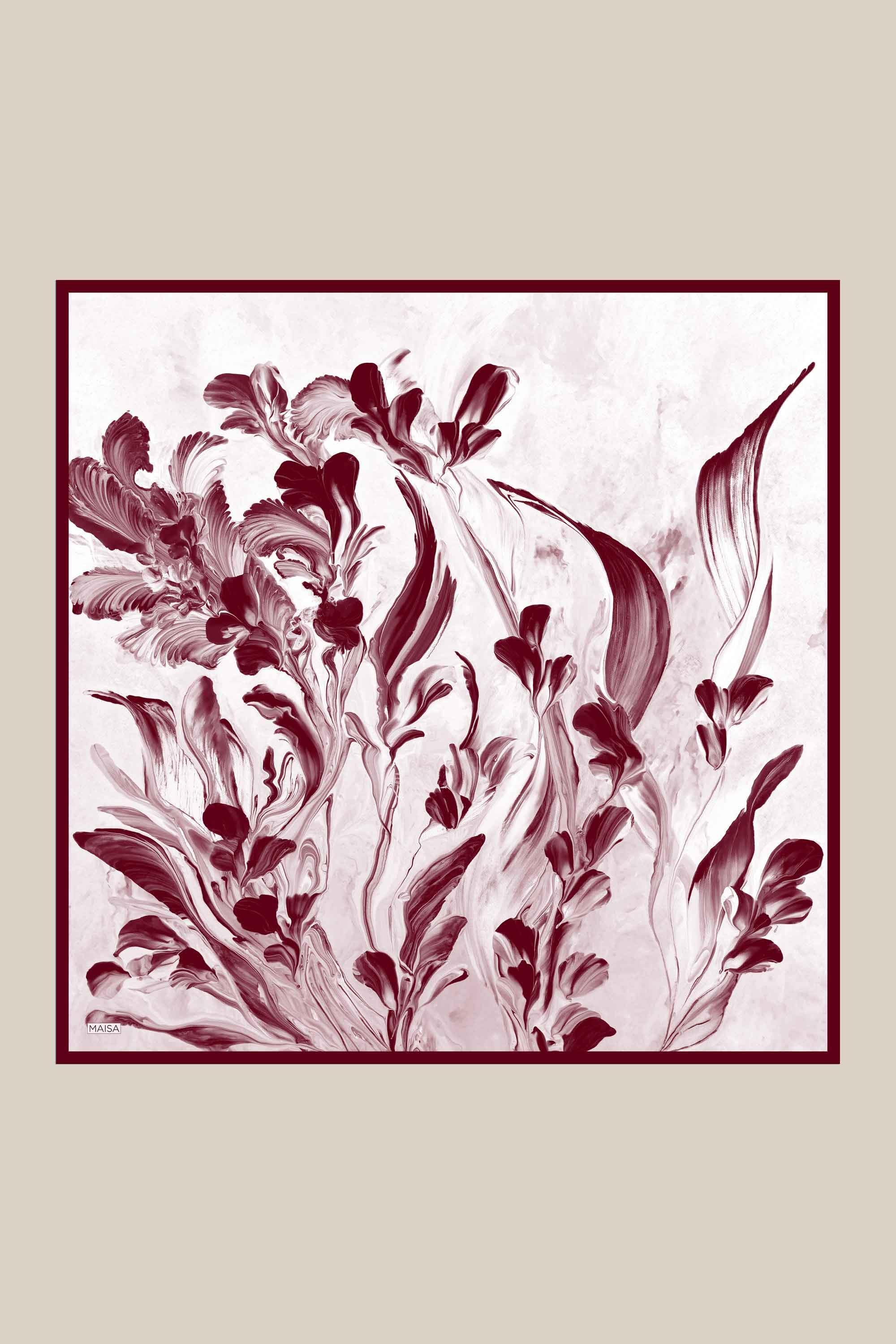 BUĞU MULBERRY İPEK EŞARP 90*90 CM - VİŞNE ÇÜRÜĞÜ