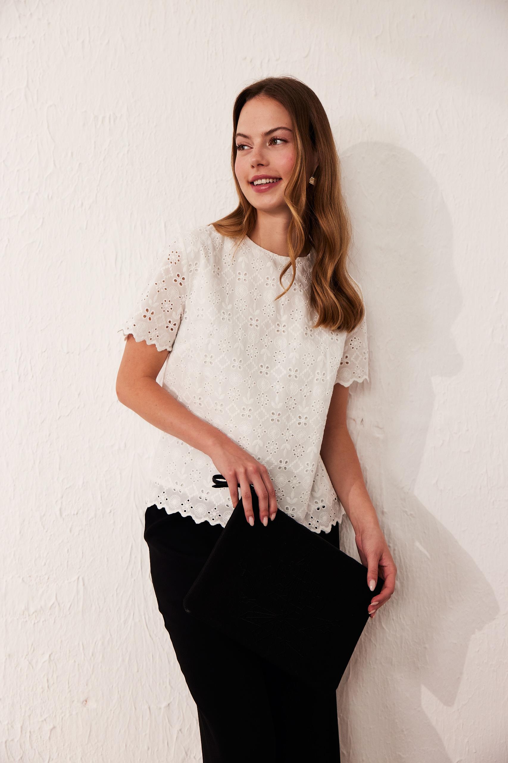 BUİ BRODE CROP - BEYAZ