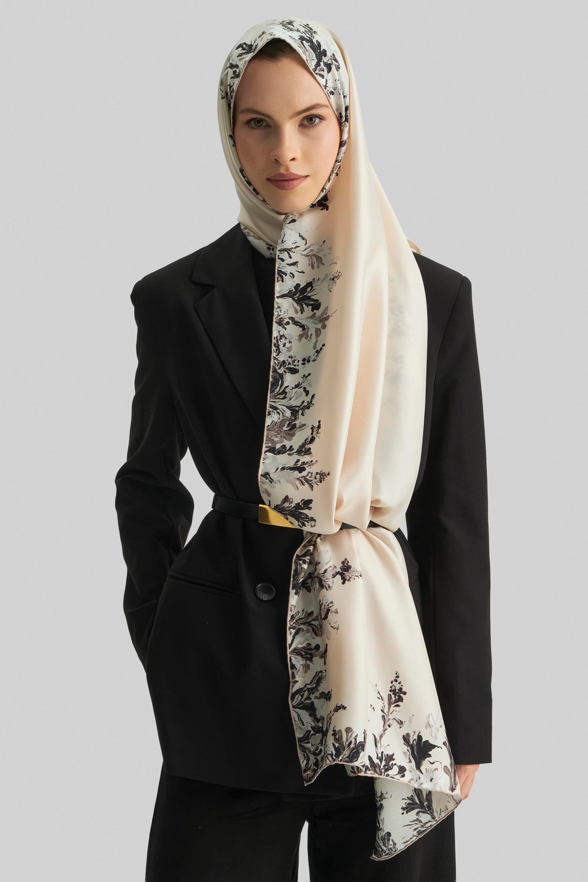 BURCU MULBERRY İPEK ŞAL 70*190 CM - BEJ