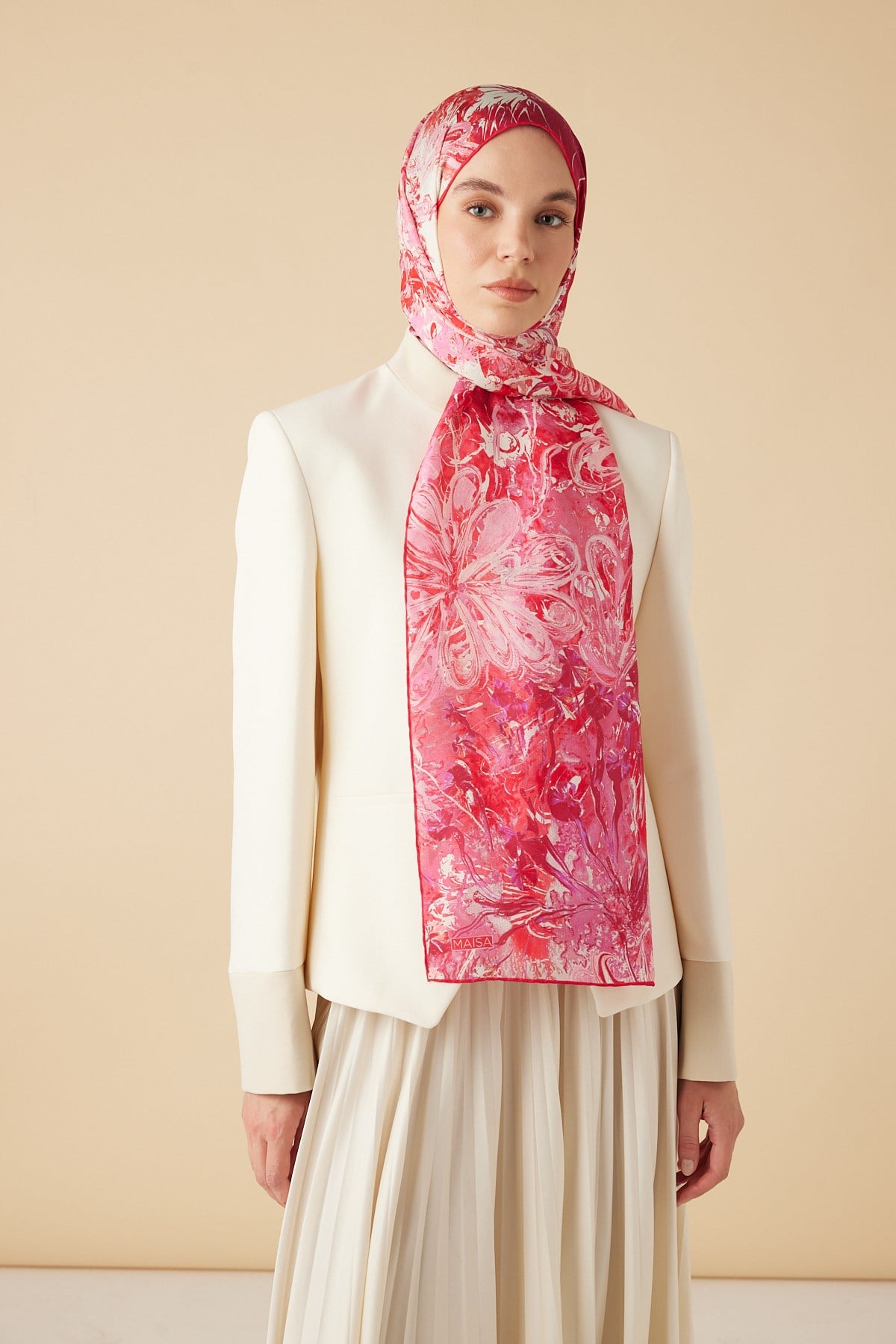 DEM PAMUK İPEK ŞAL 70*190 CM - PEMBE