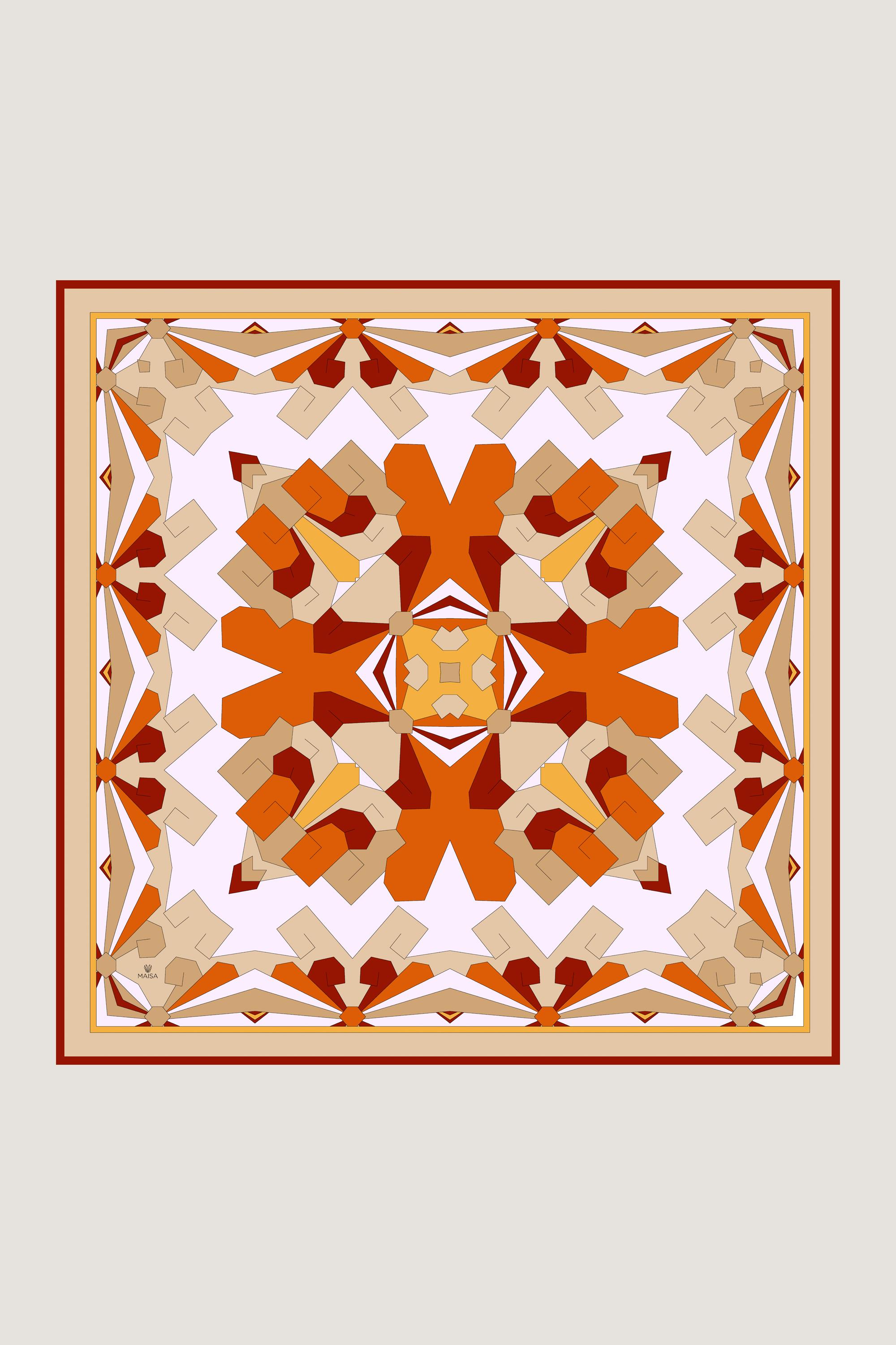 DİDAR YÜN İPEK EŞARP 140*140 CM - KİREMİT