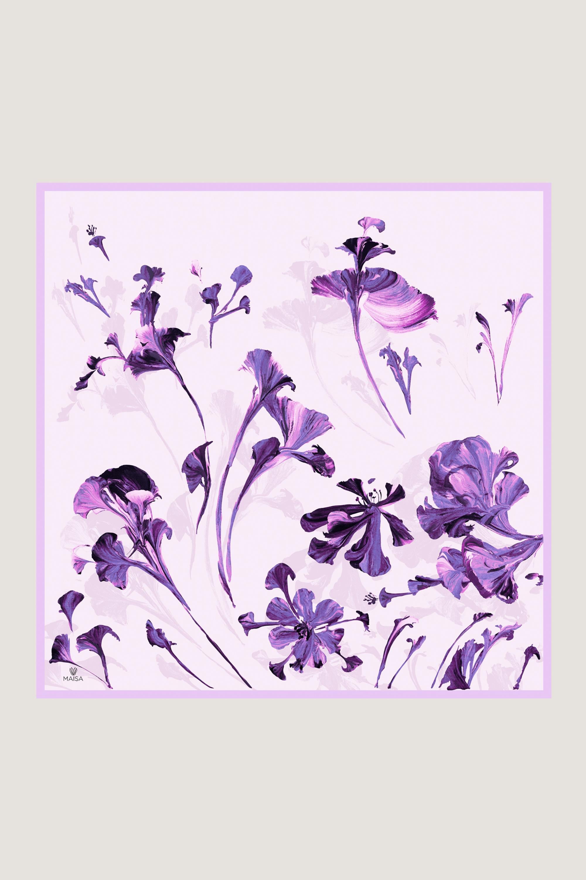 EFLİN TİVİL İPEK EŞARP 90*90 CM - LİLA
