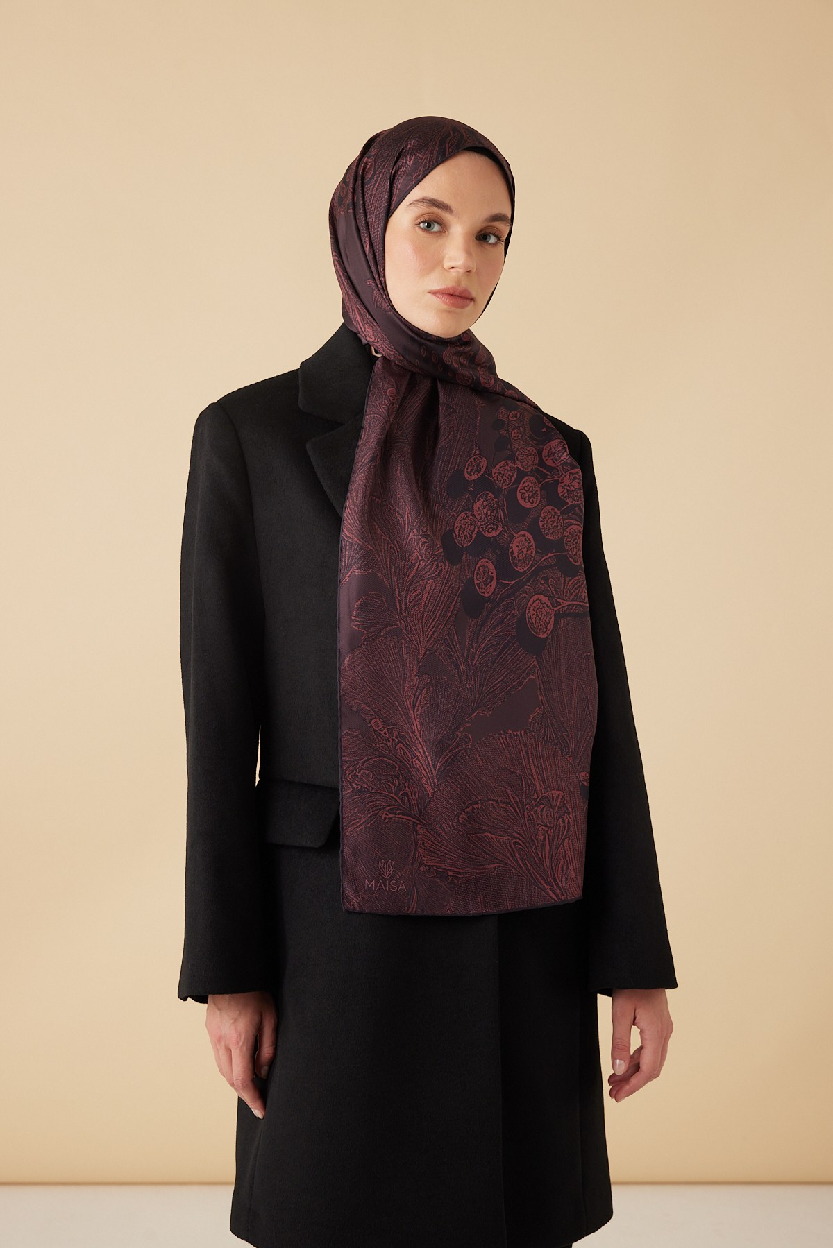 EFNA MULBERRY İPEK ŞAL 70*190 CM - BORDO