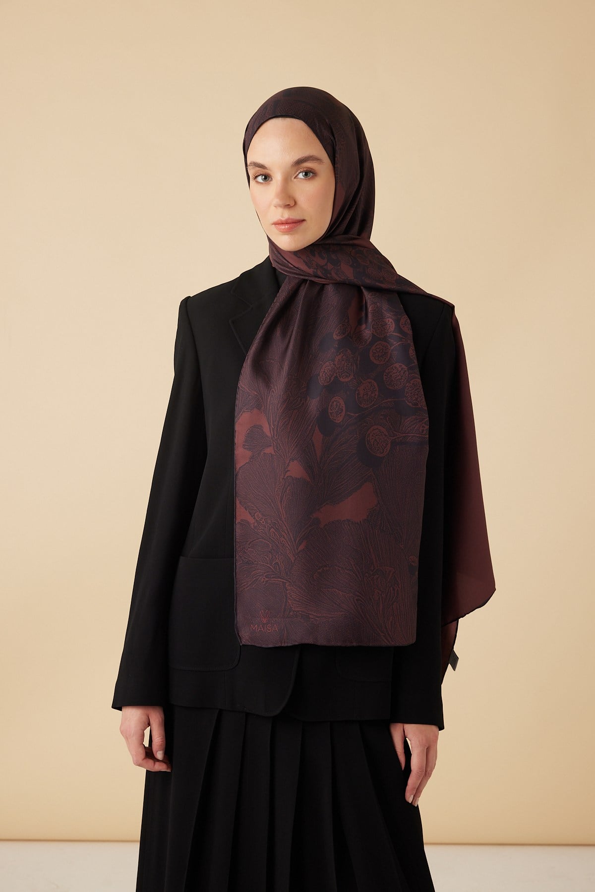 EFNA MULBERRY İPEK ŞAL 70*190 CM - MÜRDÜM