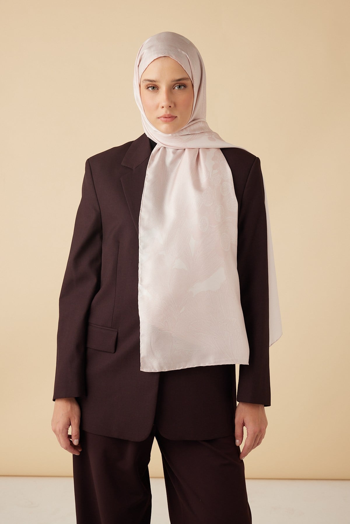 EFNA MULBERRY İPEK ŞAL 70*190 CM - PUDRA PEMBE