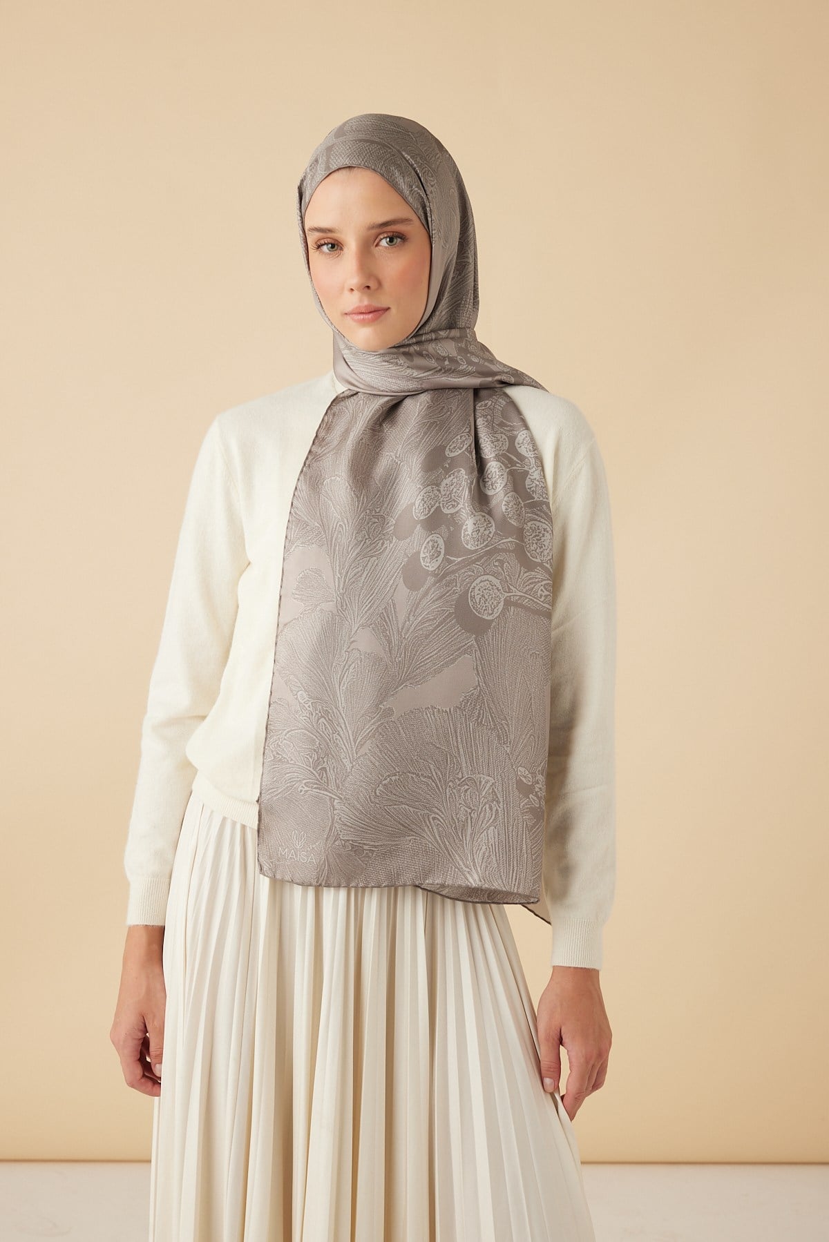 EFNA MULBERRY İPEK ŞAL 70*190 CM - VİZON