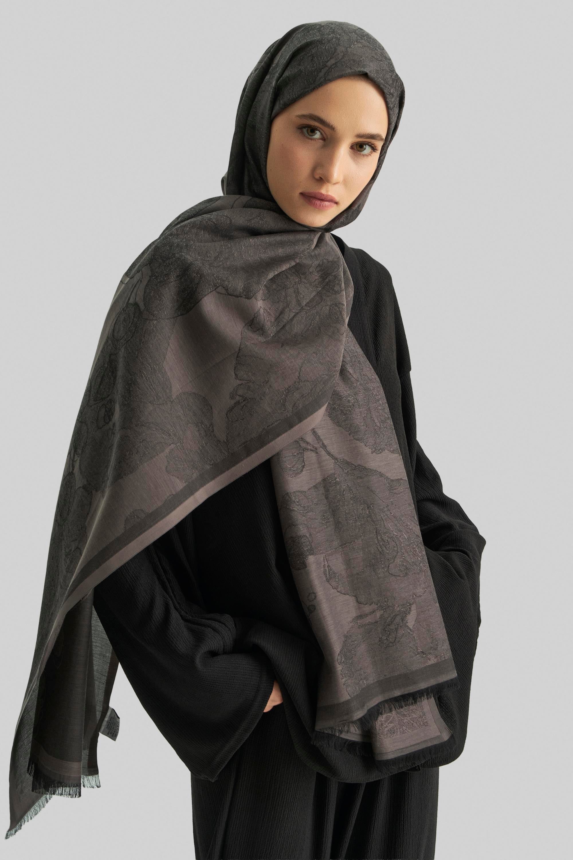 EFRAZ PAMUK İPEK ŞAL-KAHVERENGİ