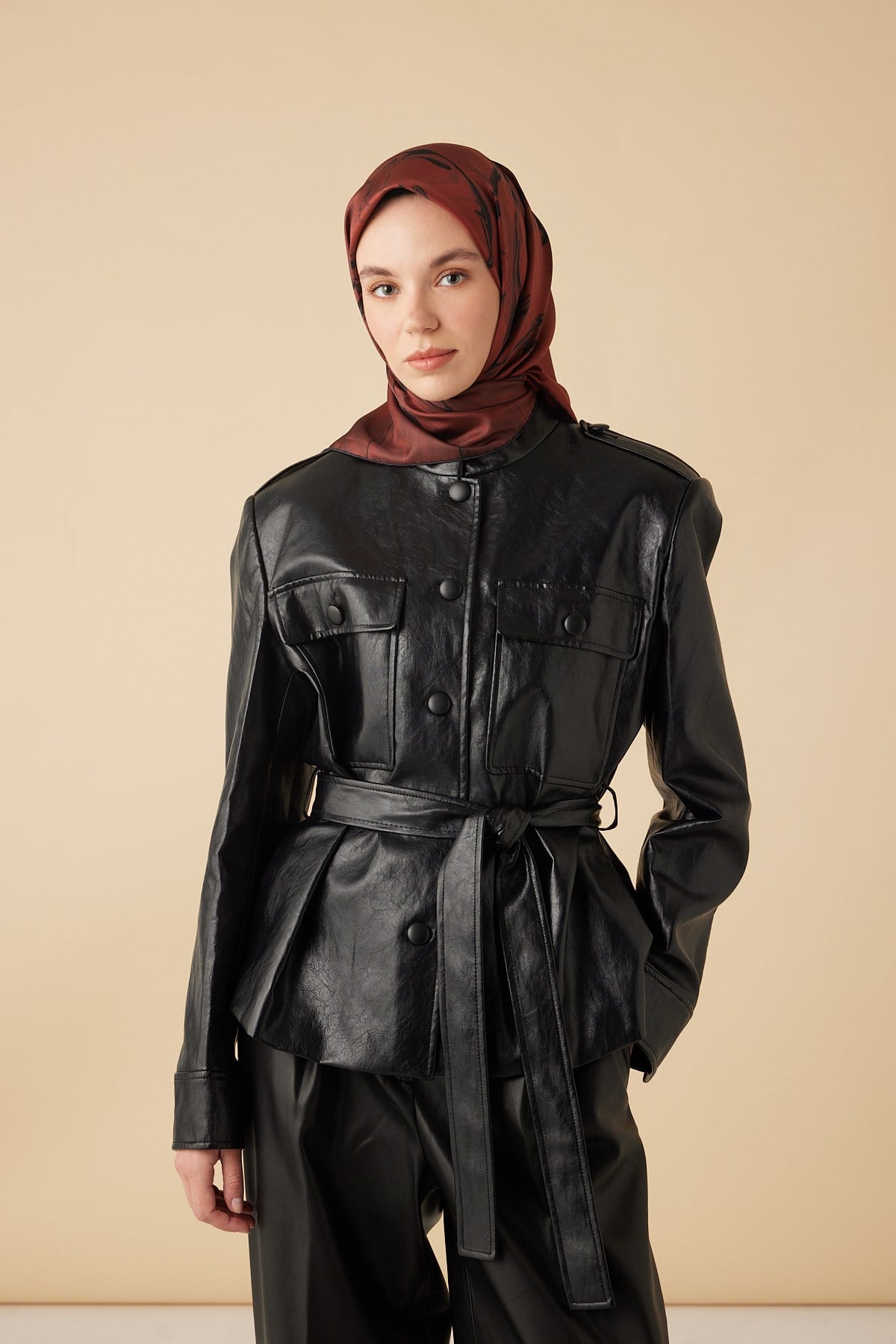 EVA TİVİL İPEK EŞARP 90*90 CM - KIRMIZI