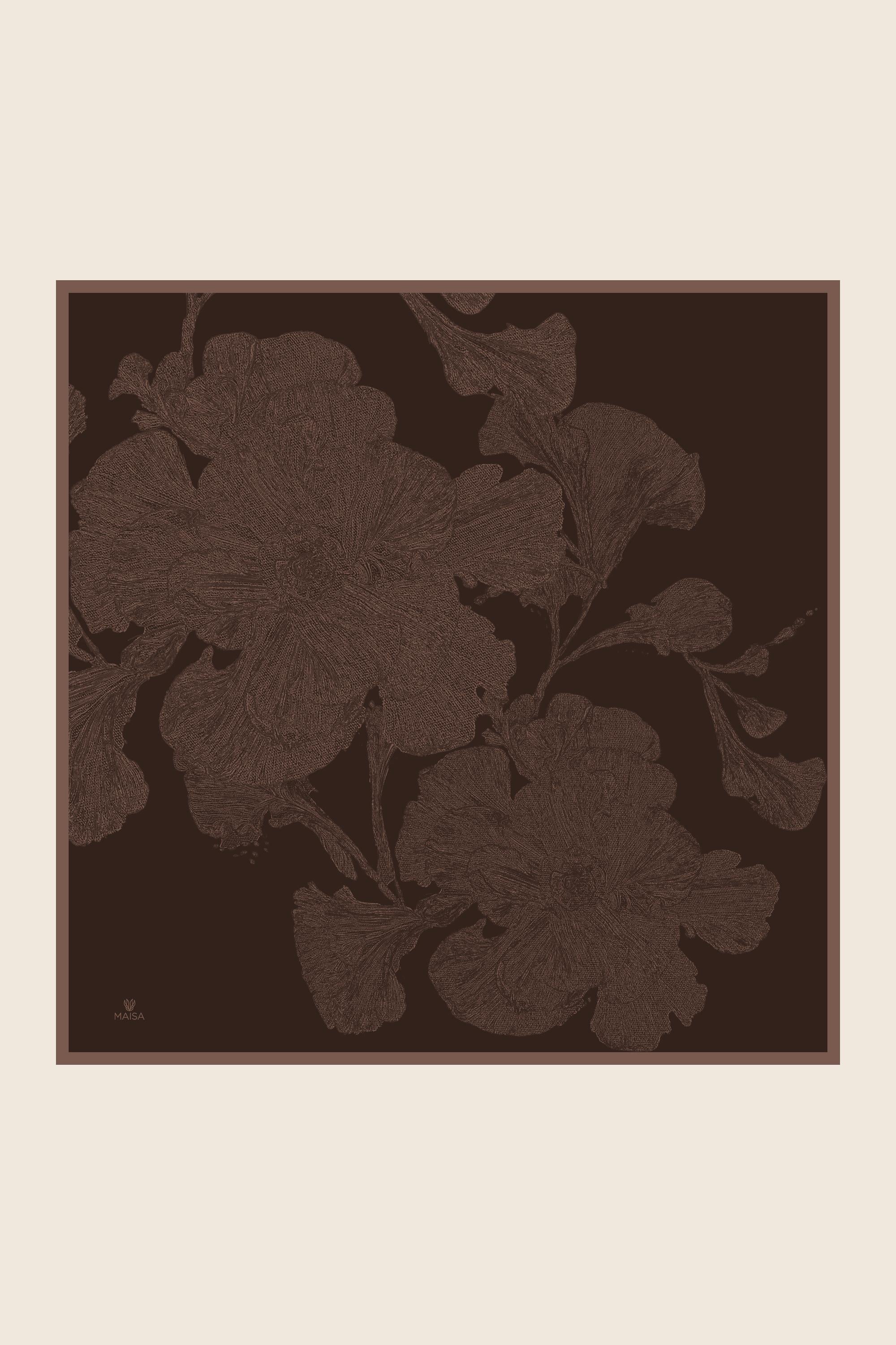 FARAH MULBERRY İPEK EŞARP 90*90 CM - ACI KAHVE