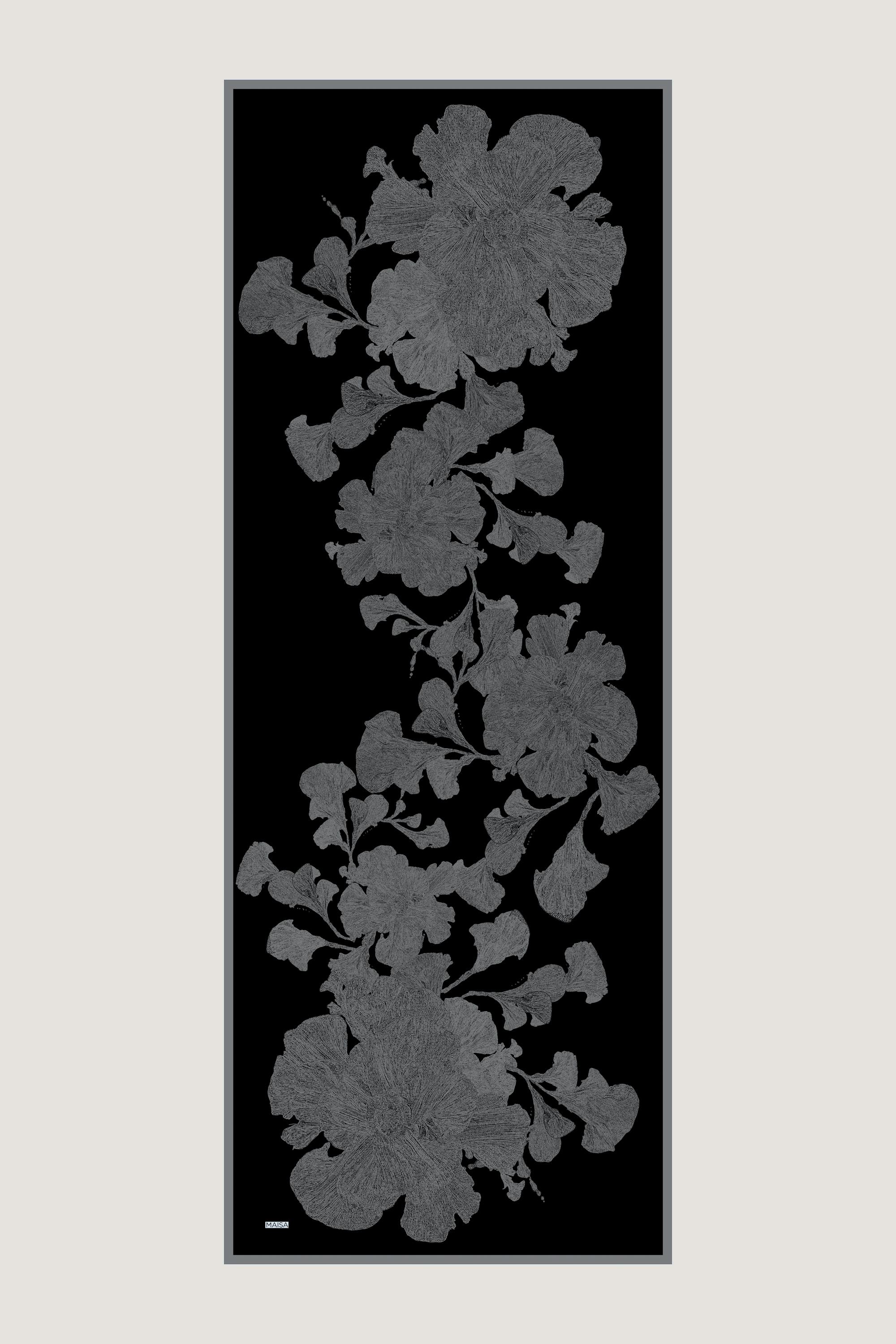 FARAH MULBERRY İPEK ŞAL 70*190 - SİYAH